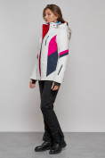 Оптом Горнолыжная куртка женская зимняя белого цвета 2201-1Bl в Волгоградке, фото 13
