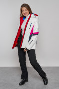 Оптом Горнолыжная куртка женская зимняя белого цвета 2201-1Bl в Санкт-Петербурге, фото 18