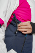 Оптом Горнолыжная куртка женская зимняя белого цвета 2201-1Bl, фото 7