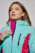 Оптом Горнолыжная куртка женская зимняя бирюзового цвета 2201-1Br, фото 6