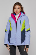 Оптом Горнолыжная куртка женская зимняя фиолетового цвета 2201-1F в Сочи