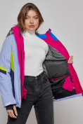 Оптом Горнолыжная куртка женская зимняя фиолетового цвета 2201-1F, фото 10