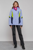 Оптом Горнолыжная куртка женская зимняя фиолетового цвета 2201-1F в Алма-Ате, фото 11