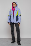 Оптом Горнолыжная куртка женская зимняя фиолетового цвета 2201-1F в Сочи, фото 15
