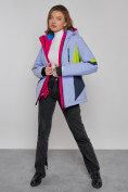 Оптом Горнолыжная куртка женская зимняя фиолетового цвета 2201-1F в Челябинске, фото 17