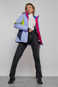 Оптом Горнолыжная куртка женская зимняя фиолетового цвета 2201-1F в  Красноярске, фото 18