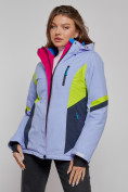 Оптом Горнолыжная куртка женская зимняя фиолетового цвета 2201-1F, фото 2