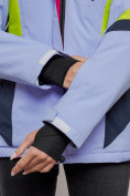 Оптом Горнолыжная куртка женская зимняя фиолетового цвета 2201-1F в Кемерово, фото 4