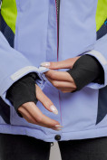 Оптом Горнолыжная куртка женская зимняя фиолетового цвета 2201-1F, фото 5