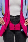 Оптом Горнолыжная куртка женская зимняя фиолетового цвета 2201-1F, фото 8