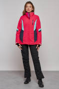 Оптом Горнолыжная куртка женская зимняя розового цвета 2201-1R, фото 11