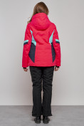 Оптом Горнолыжная куртка женская зимняя розового цвета 2201-1R в Калининграде, фото 14