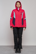 Оптом Горнолыжная куртка женская зимняя розового цвета 2201-1R, фото 15
