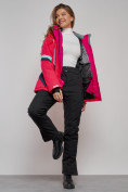 Оптом Горнолыжная куртка женская зимняя розового цвета 2201-1R, фото 19