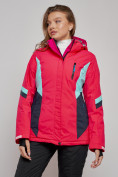 Оптом Горнолыжная куртка женская зимняя розового цвета 2201-1R в Ярославле, фото 2