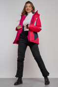 Оптом Горнолыжная куртка женская зимняя розового цвета 2201-1R, фото 20