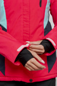 Оптом Горнолыжная куртка женская зимняя розового цвета 2201-1R в Санкт-Петербурге, фото 5