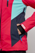 Оптом Горнолыжная куртка женская зимняя розового цвета 2201-1R в Калининграде, фото 6