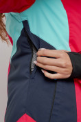 Оптом Горнолыжная куртка женская зимняя розового цвета 2201-1R, фото 7