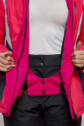 Оптом Горнолыжная куртка женская зимняя розового цвета 2201-1R, фото 8
