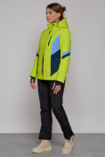 Оптом Горнолыжная куртка женская зимняя салатового цвета 2201-1Sl в Сочи, фото 10