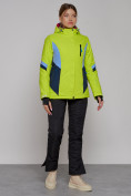 Оптом Горнолыжная куртка женская зимняя салатового цвета 2201-1Sl, фото 11