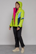 Оптом Горнолыжная куртка женская зимняя салатового цвета 2201-1Sl в Самаре, фото 13
