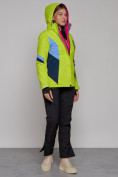 Оптом Горнолыжная куртка женская зимняя салатового цвета 2201-1Sl, фото 14