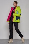 Оптом Горнолыжная куртка женская зимняя салатового цвета 2201-1Sl, фото 6