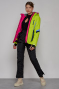 Оптом Горнолыжная куртка женская зимняя салатового цвета 2201-1Sl в Кемерово, фото 7