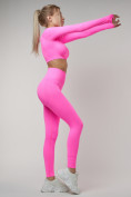 Оптом Костюм для фитнеса розового цвета 22091R в Перми, фото 10