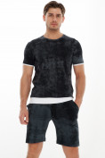 Оптом Мужская футболка варенка темно-серого цвета 221004TC в Екатеринбурге