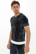 Оптом Мужская футболка варенка темно-серого цвета 221004TC в Казани, фото 5