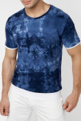 Оптом Мужская футболка варенка темно-синего цвета 221004TS в Екатеринбурге, фото 3