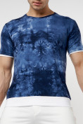 Оптом Мужская футболка варенка темно-синего цвета 221004TS в Екатеринбурге