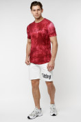 Оптом Мужская футболка варенка бордового цвета 221005Bo в Казани, фото 5