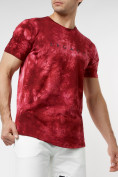 Оптом Мужская футболка варенка бордового цвета 221005Bo в Казани, фото 4