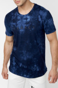 Оптом Мужская футболка варенка темно-синего цвета 221005TS в Екатеринбурге, фото 2