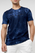 Оптом Мужская футболка варенка темно-синего цвета 221005TS в Казани