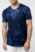 Оптом Мужская футболка варенка темно-синего цвета 221005TS в Казани, фото 4