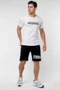 Оптом Мужская футболка с надпесью белого цвета 221038Bl в Екатеринбурге, фото 7