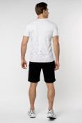 Оптом Мужская футболка с надпесью белого цвета 221038Bl в Казани, фото 9