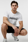 Оптом Мужская футболка с надпесью белого цвета 221038Bl в Екатеринбурге, фото 6