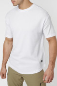 Оптом Однотонная футболка белого цвета 221063Bl в Казани