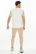 Оптом Костюм штаны с футболкой бежевого цвета 221086B, фото 3