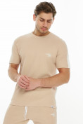 Оптом Костюм штаны с футболкой бежевого цвета 221086B в Перми, фото 5