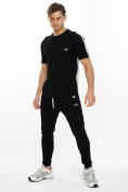 Оптом Костюм штаны с футболкой черного цвета 221086Ch в Перми, фото 2