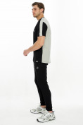 Оптом Костюм штаны с футболкой черного цвета 221086Ch, фото 3