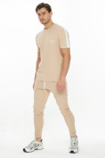 Оптом Костюм штаны с футболкой бежевого цвета 221086B в Перми