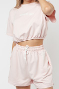 Оптом Костюм шорты и топ розового цвета 22109R, фото 9